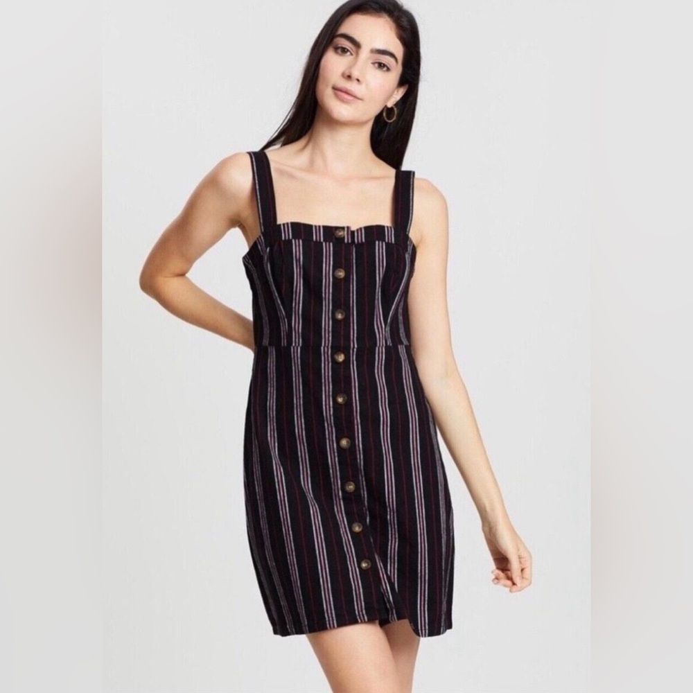 Hollister Pinafore Stripped Dress